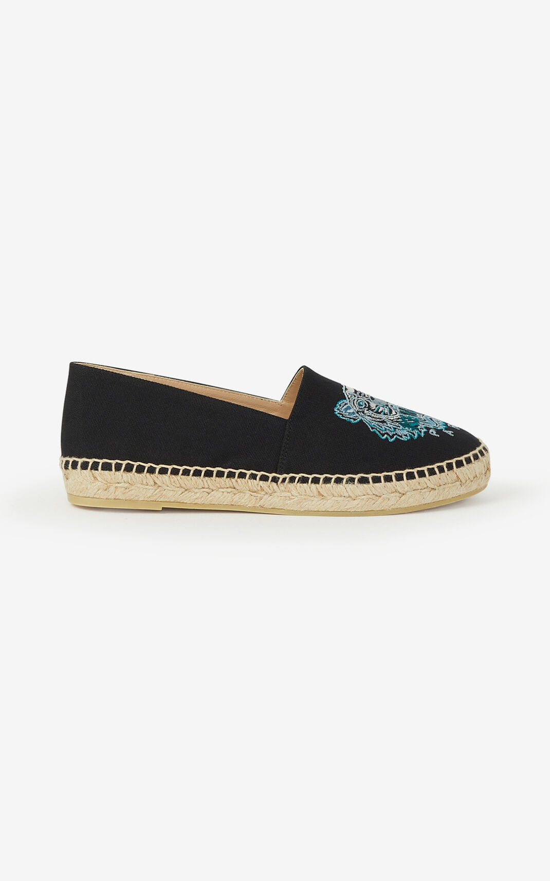 Espadrille Kenzo Toile Tiger Femme Noir | BQWA-28395